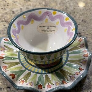 MacKenzie-Childs Pastel Floral Cup and Saucer Set